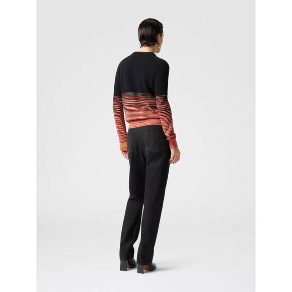 Missoni Buttoned Cashmere Cardigan in Blac w/ Orange Fucsia Space Dye IT 42 US 6 - Picture 4 of 5